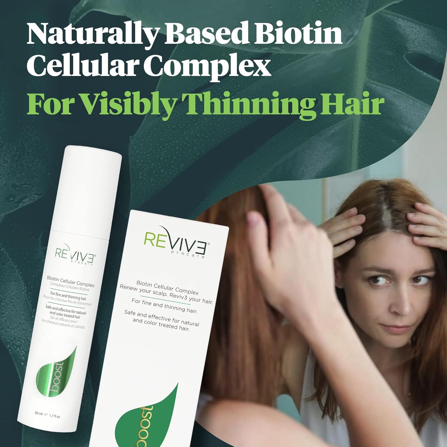 Reviv Procar Bioti fo Hai Follicle Bioti Hai Growt Comple Protect fro U Ray Hai Roo Booste fo Natura Colo Treate Hai Hai Car Product fo Wome w/Thinnin Hai (1. oz)
