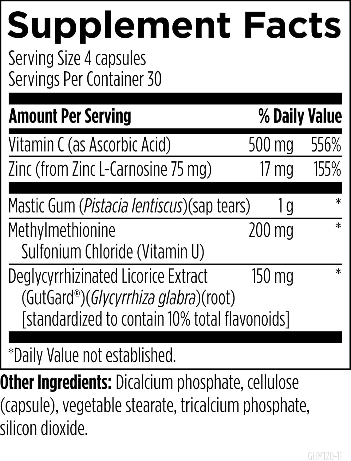 Designs for Health GastroMend HP - Gut Health Supplements - Gut Mucosa Support with Mastic Gum + DGL Licorice + 'Vitamin U' - May Help Occasional Bloating or Upset Stomach - Vegan (120 Capsules)