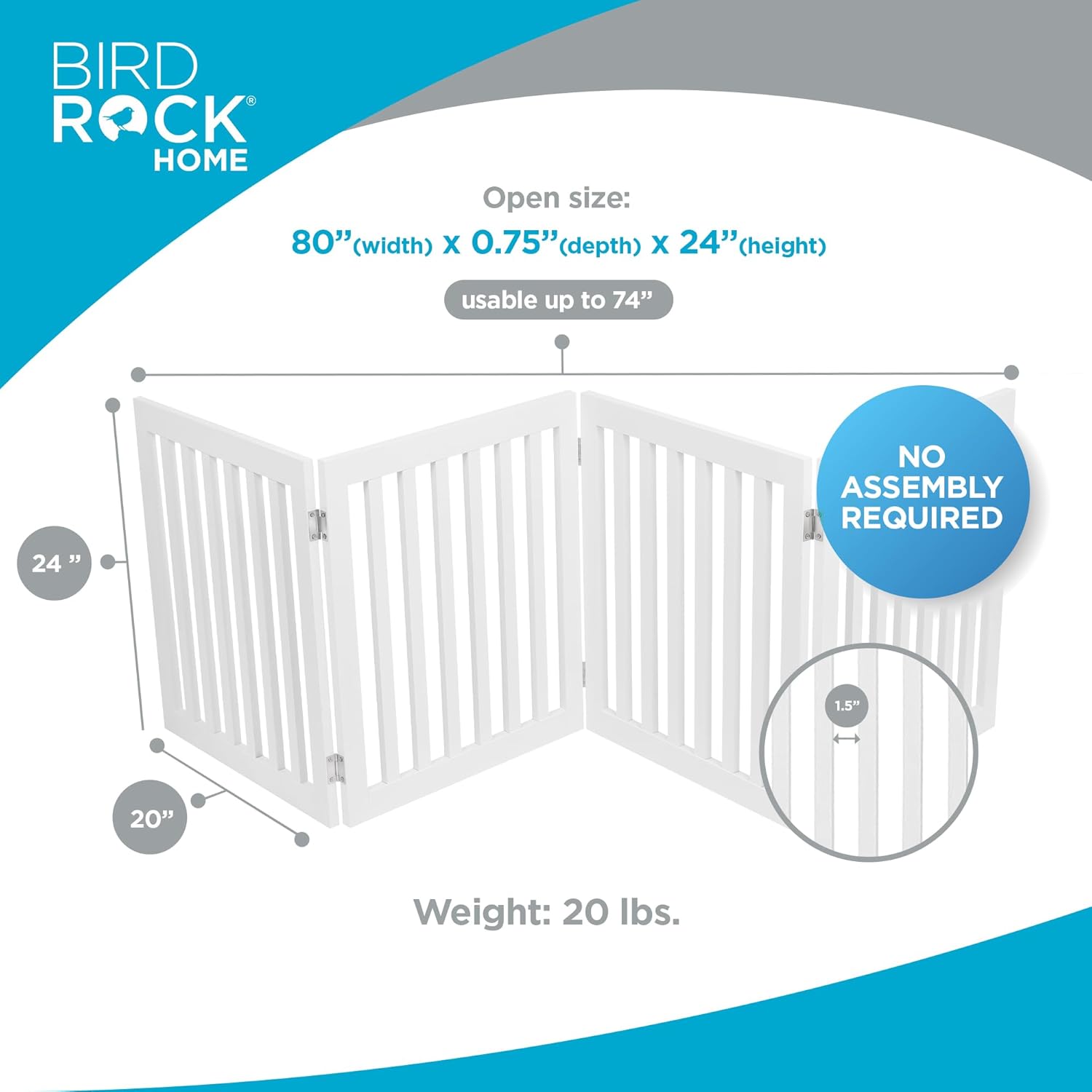 INTERNET' BES Do Gat Indoo Freestandin Pe Barrier Foldin Woo Do Fence Extr Wid Doorwa Pupp Gate Indoo Anima Privac Panel Woode Ca Fenc  Pane 24inch White