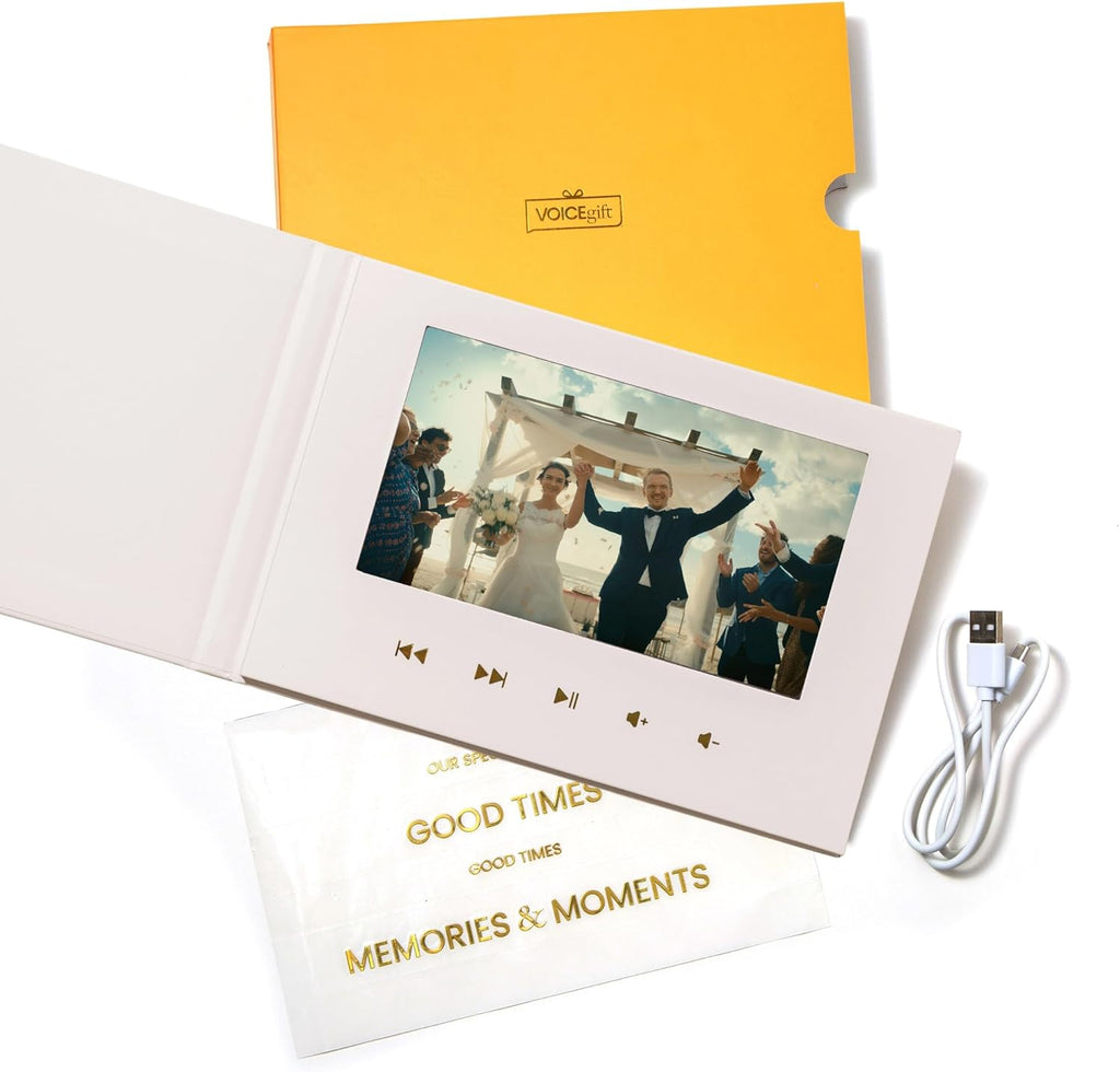 VoiceGif Vide Boo 7inc H IP Scree Weddin Vide Boo Digita Vide Albu Boo wit Sound 8G Storage US Rechargeabl Keepsak fo Specia Gift Memorials