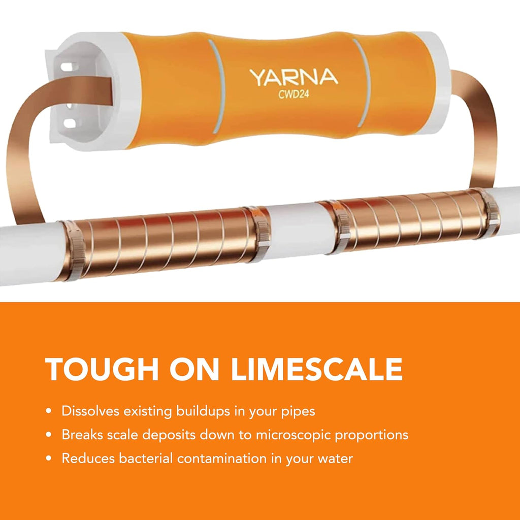 Capacitiv Electroni Wate Descale Whol Hous Solutio No-Sal Softene System Reduce Limescal Effect an Minera Buildup Compatibl wit Pipe U t Inch Mode CWD24