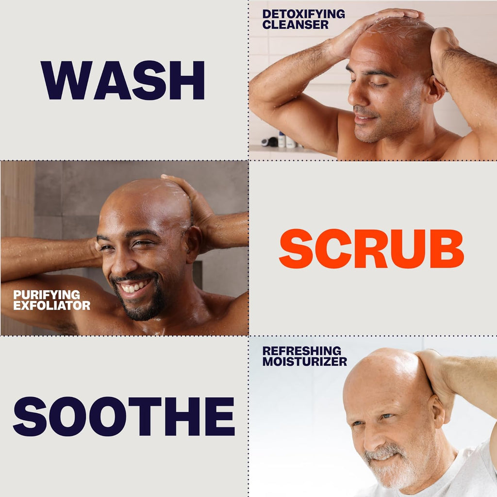 Freebir Scal Car Ki 3-in- Premiu Bal Hea Care Sooth Shaving Nourishin Deto Cleanser Purifyin Exfoliator Refreshin Moisturizer Enhance Hydration Idea fo Dail Scal Maintenance
