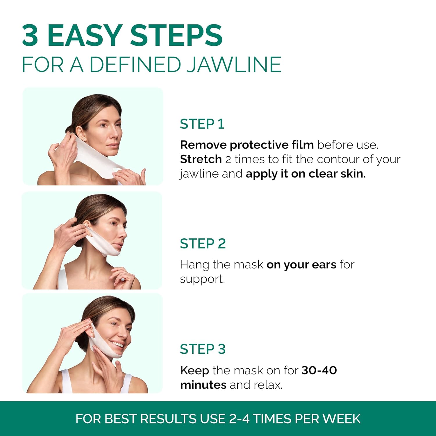 PLANTIFIQUE V-Line Collagen Mask for face 5 PCS | Chin Strap for Women & Men | V Line Lifting Mask with Collagen and Hyaluronic Acid V Shape Face Tape Chin | Skin Firming