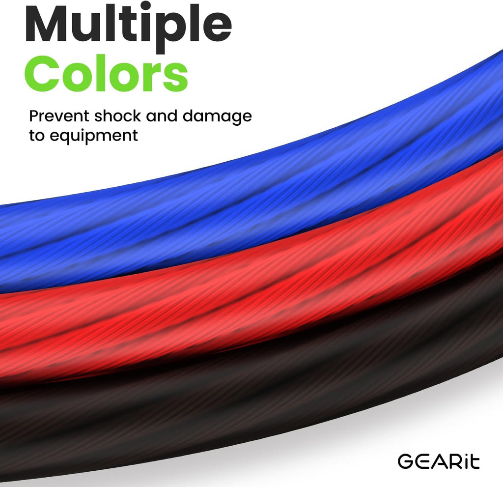 GEARit 8 Gauge Wire, (50ft Each - Red Translucent) Copper Clad Aluminum CCA - Primary Automotive Wire Power/Ground, Battery Cable, Car Audio Speaker, RV Trailer, Amp, Electrical 8ga AWG 50 Feet