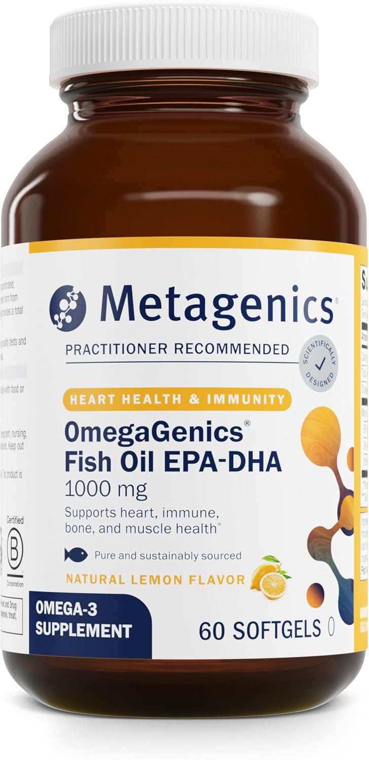 Metagenic OmegaGenic EPA-DH 100 m Hig Potenc Omega- Fis Oi Supplemen fo Heart Brai Join Health Sustainabl Source 6 Softgels