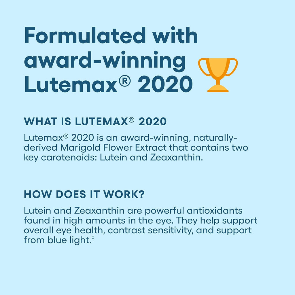 Physician' Choic Ey Healt Lutein Zeaxanthi Bilberr Extrac Support Ey Strain Dr Eyes an Visio Healt  Award-Winnin Clinicall Prove Ey Vitami Ingredient Carotenoi Blend