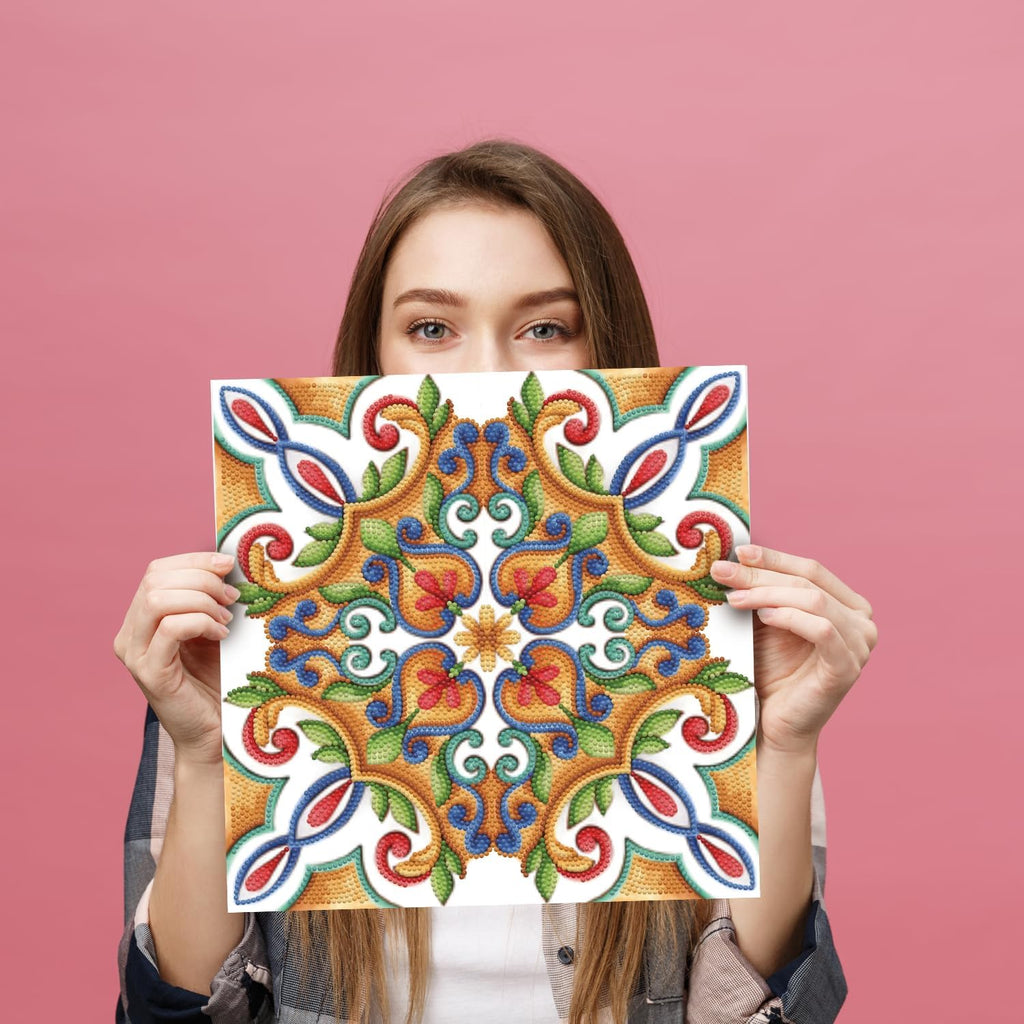 DIAMON DOT Portuges Til Diamon Paintin Kit fo Adult Diamon Ar Kit Relaxin Creativ Craf Ki wit Dot Gem 12x12