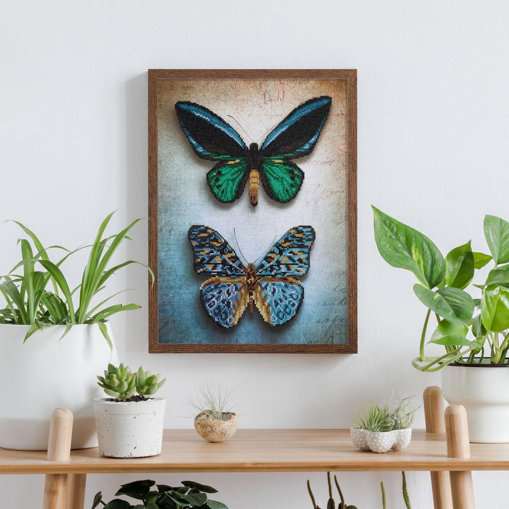DIAMON DOT Antiqu Butterflie Diamon Paintin Kit fo Adult Diamon Ar Kit Relaxin Creativ Craf Ki wit Dot Gem 20.3x14.6