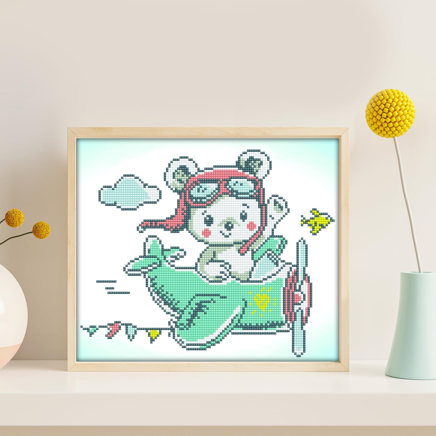 DIAMON DOT Aer Bea Diamon Paintin Kit fo Adult Diamon Ar Kit Relaxin Creativ Craf Ki wit Dot Gem 11x13