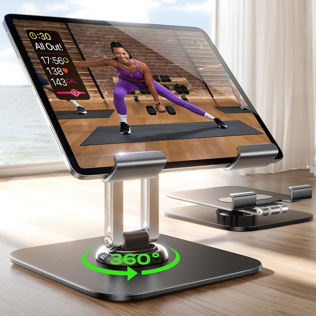 LISEN for iPad Stand Holder Adjustable Tablet Stand for Desk, 2025 for iPad Accessories Rotating Display Stand PC Office Accessories for Desk Women Kindle Table Mount/PS/Switch iPhone 12.9inch-4.7inch