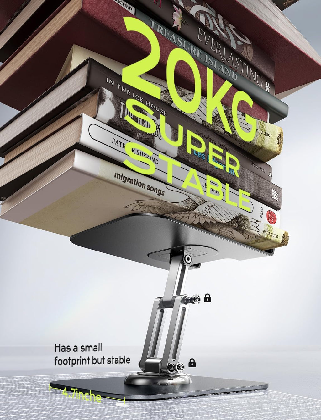 LISEN for iPad Stand Holder Adjustable Tablet Stand for Desk, 2025 for iPad Accessories Rotating Display Stand PC Office Accessories for Desk Women Kindle Table Mount/PS/Switch iPhone 12.9inch-4.7inch