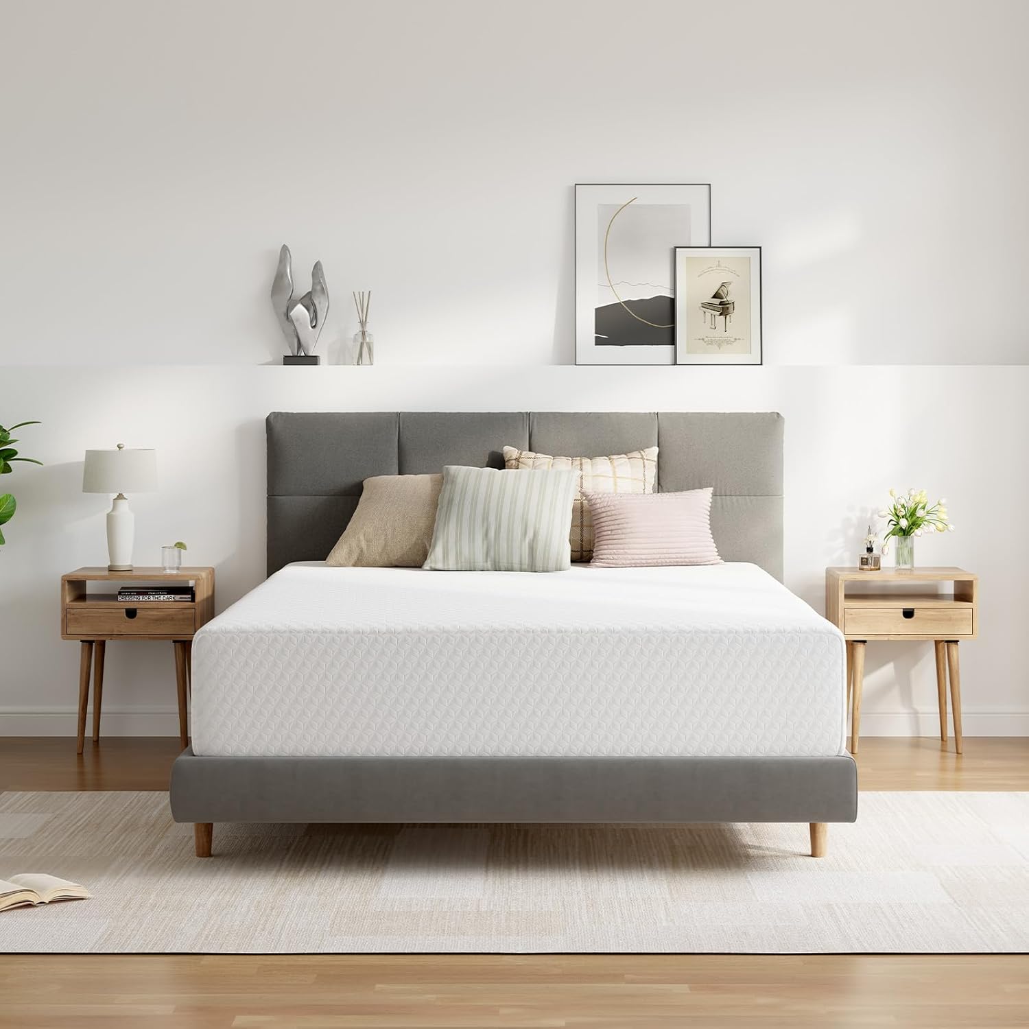 Novill Kin Mattress 1 Inc Kin Memor Foa Mattres i Box Dual-Laye Desig wit High-Densit Bas fo Suppor Pressur Relief Natura Fibe Infuse fo Coo Refreshin Sleep£¬Firm