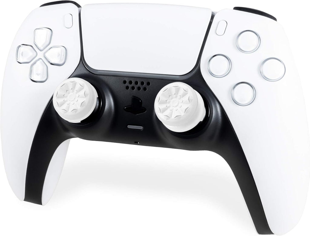 KontrolFree FP Free Galax Whit fo PlayStatio (PS4 an PlayStatio (PS5 Performanc Thumbstick  High-Rise Mid-Ris White