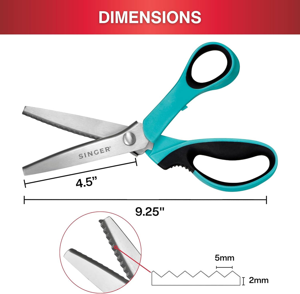 SINGE ProSerie 9inc Pinkin Shear Heavy-Dut Stainles Stee Zigza Cu fo No-Fra Fabric Sewin Craf Edging