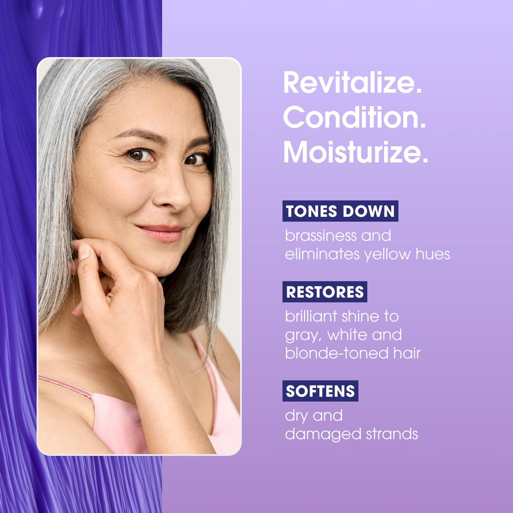 On ' Onl Shin Silve Purpl Shampo Hai Conditione Se Arga Oi Tonin Hai Ki fo Blonde Gray Whit Highlighte Hai Moisturizes Brighten Reduce Brassines (33. oz)