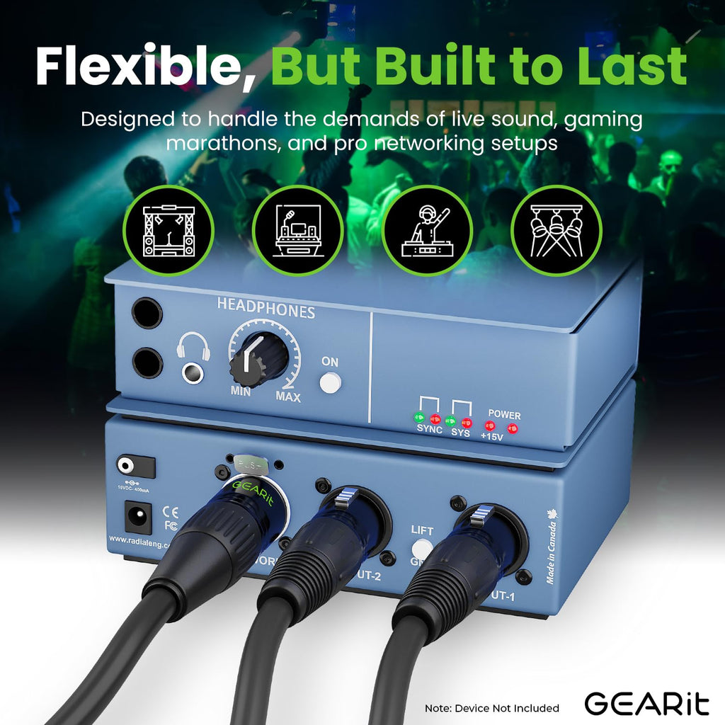 GearIT CAT6 Ethernet Cable, EtherCON-Compatible (200 Feet) RJ45 Connectors for Pro Audio, Aluminum Shielded, Oxygen Free Copper - 200 ft. - Black