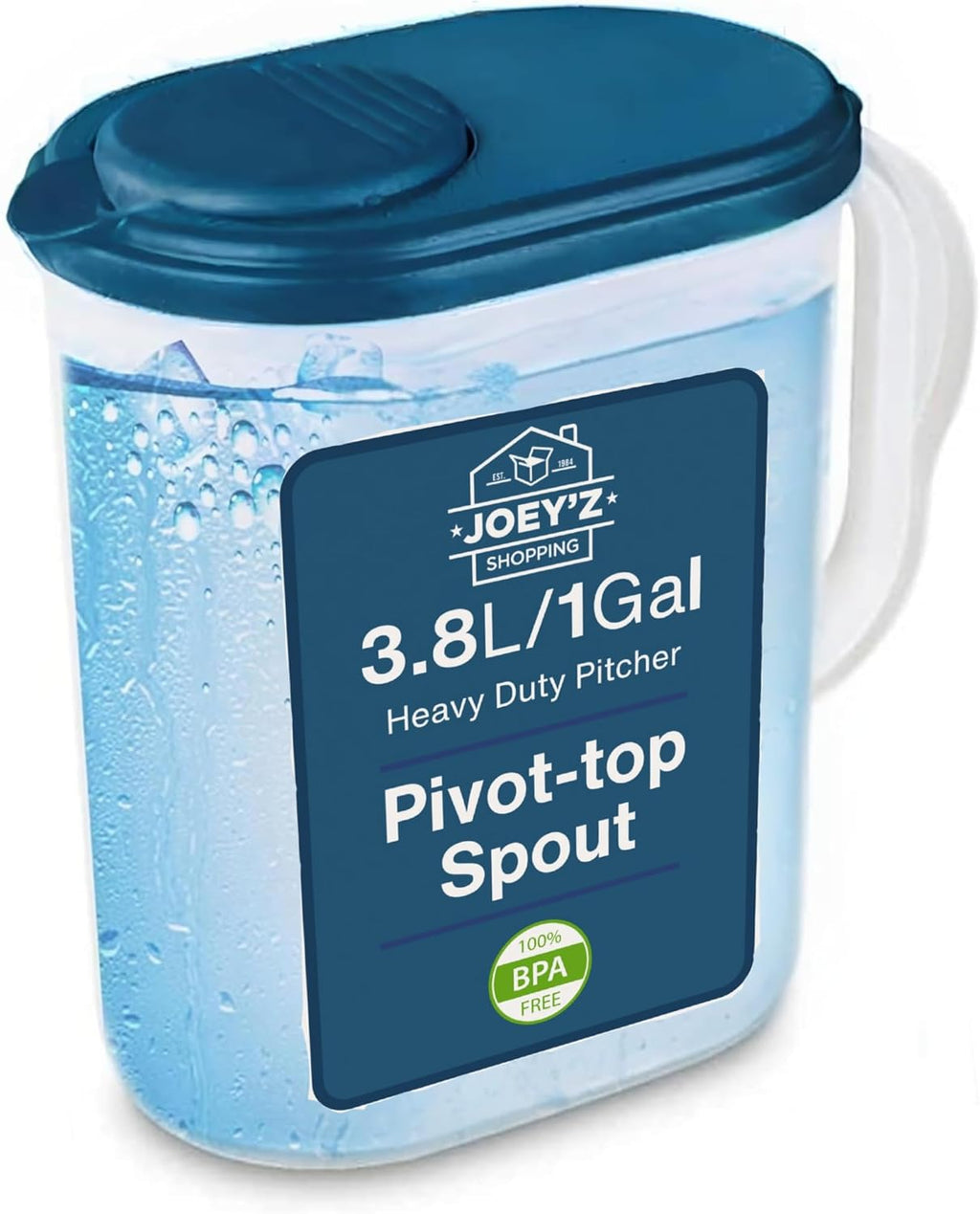 Wate Pitche wit Li Gallo Sli Heav Dut Plasti Measurin Pitche wit Se Throug Base Lea Proo Spil Proo Li w/Pivo Spou LidCover BPA-fre -Idea fo mixing storin serving