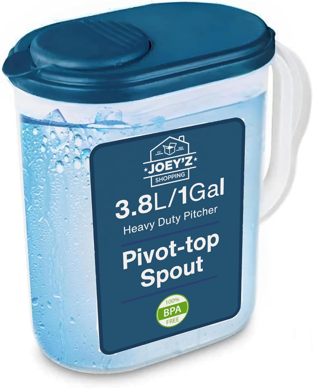 Wate Pitche wit Li Gallo Sli Heav Dut Plasti Measurin Pitche wit Se Throug Base Lea Proo Spil Proo Li w/Pivo Spou LidCover BPA-fre -Idea fo mixing storin serving