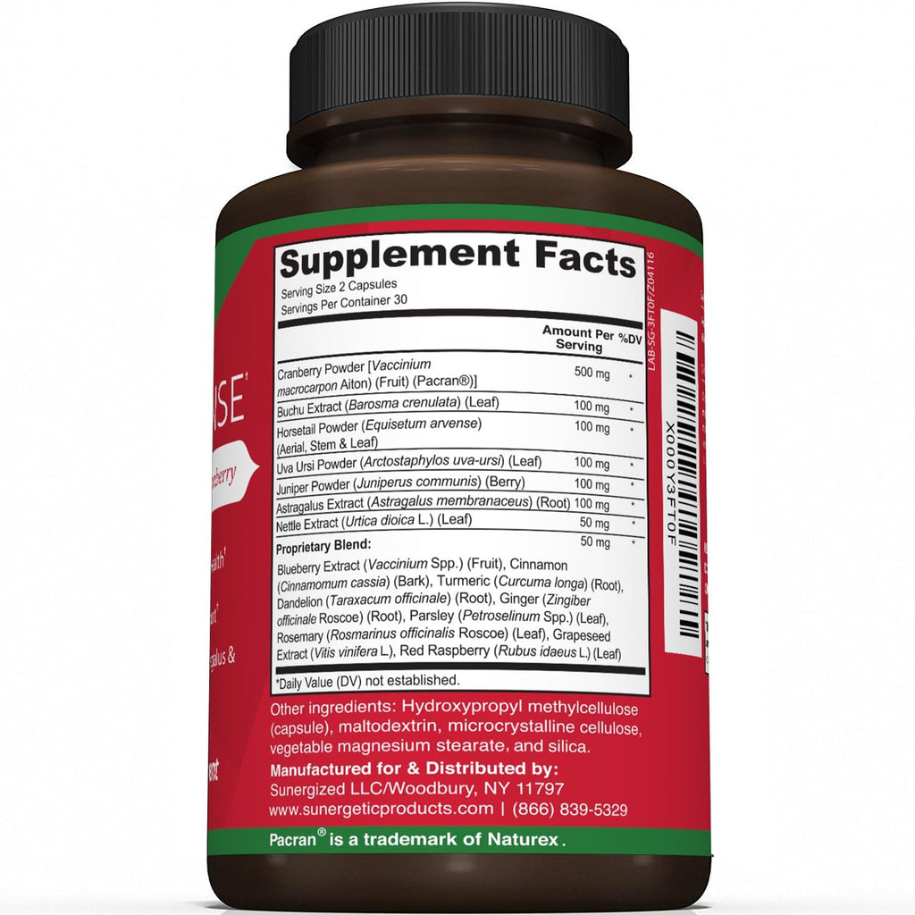 Sunergeti Premiu Kidne Cleans Supplemen Powerfu Kidne Suppor Formul wit Cranberr Extrac Help Suppor Health Kidney Urinar Trac Support 6 Vegetaria Capsules