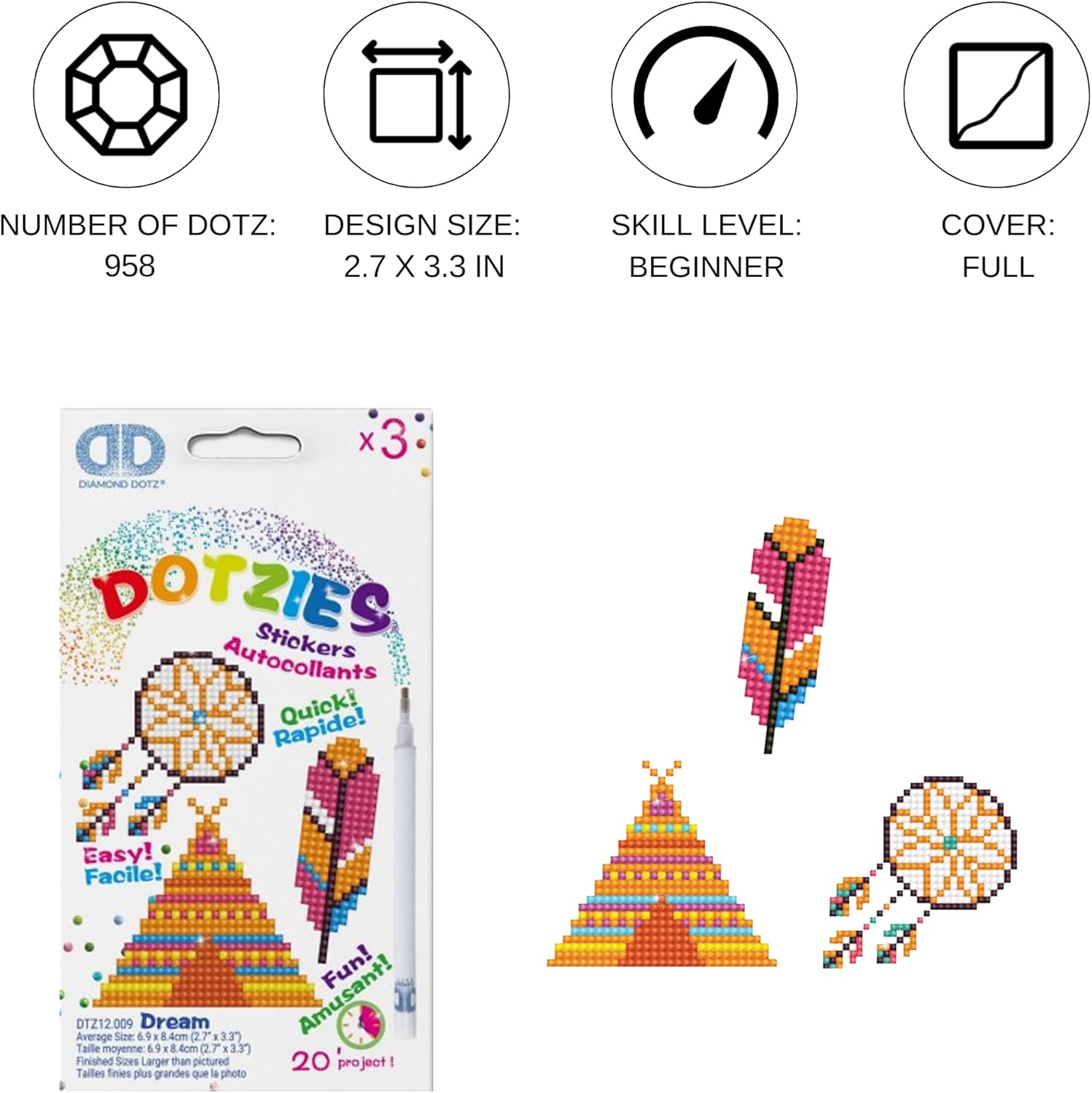 DIAMON DOT Drea Diamon Paintin Kit fo Kid Diamon Ar Kit Relaxin Creativ Craf Ki wit Dot Gems