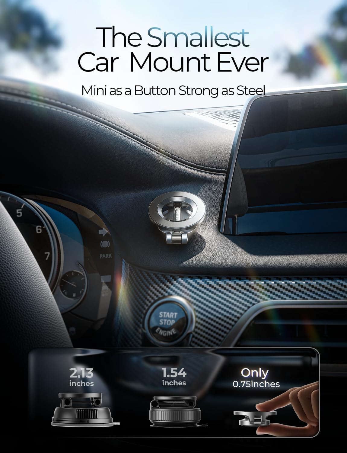 LISEN for MagSafe Car Mount for iPhone 17 PRO MAX, Extra Small Ultra Magnetic Phone Holder for Car Dashboard, Car Phone Holder, Car Accessories for Women Men, Fit for iPhone17 Pro/Air/Max 16 15 14 13