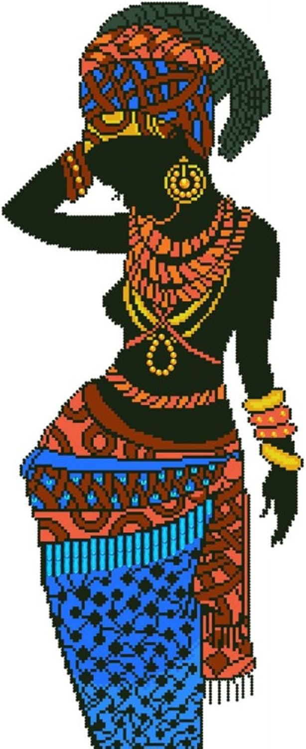 DIAMON DOT Africa Princes Portrai Diamon Paintin Kit fo Adult Diamon Ar Kit Relaxin Creativ Craf Ki wit Dot Gem 30inchx20.5inch