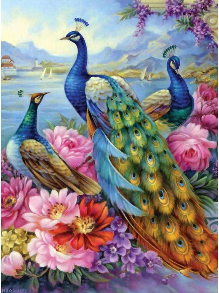 Bits and Pieces ¨C 1000 Piece Jigsaw Puzzle for Adults ¨C Peacocks - Jigsaw Puzzles by Artist Oleg Gavrilov, Completed Puzzle Size: 20inch x 27inch