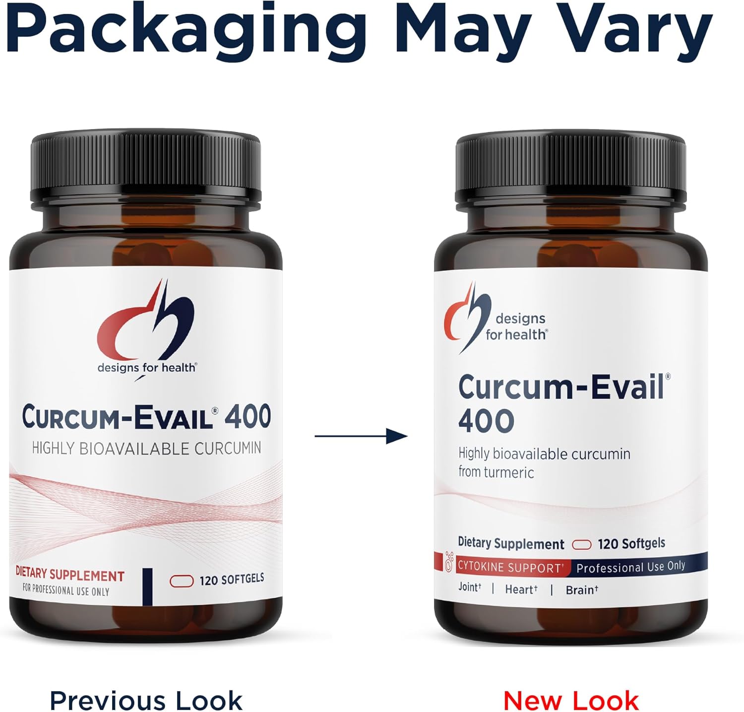 Designs for Health Curcum-Evail 400 - Bioavailable Turmeric Curcumin Supplements - Evail Emulsification Technology - Curcumin C3 Complex with Turmeric Oil + Vitamin E, Non-GMO (120 Softgels)
