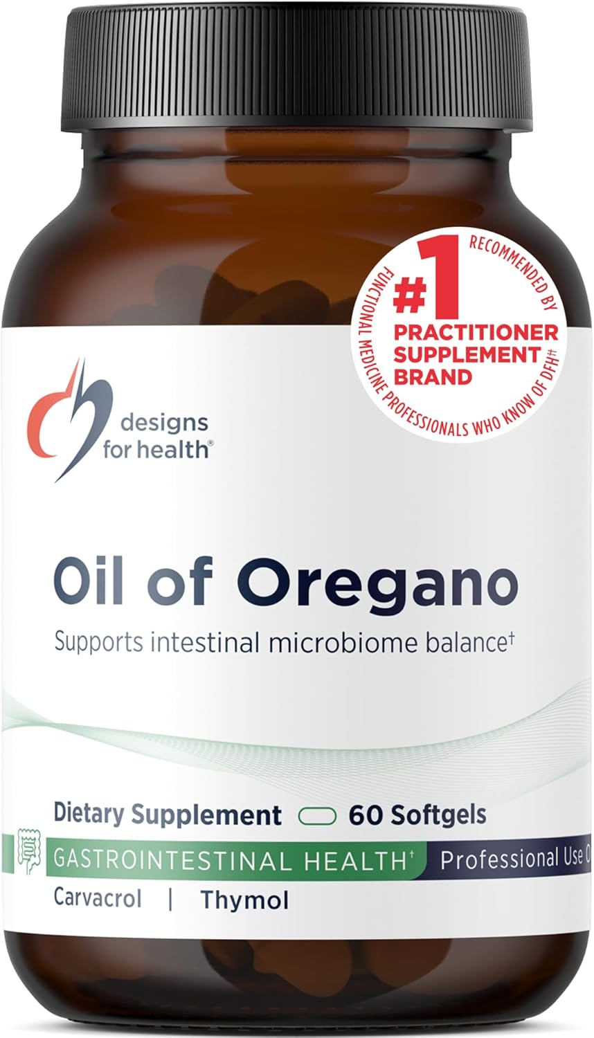 Designs for Health Oil of Oregano Softgels - Oregano Oil Supplement with Highly Concentrated Carvacrol - Supports Intestinal Cleansing - Small Pills (120 Softgels)