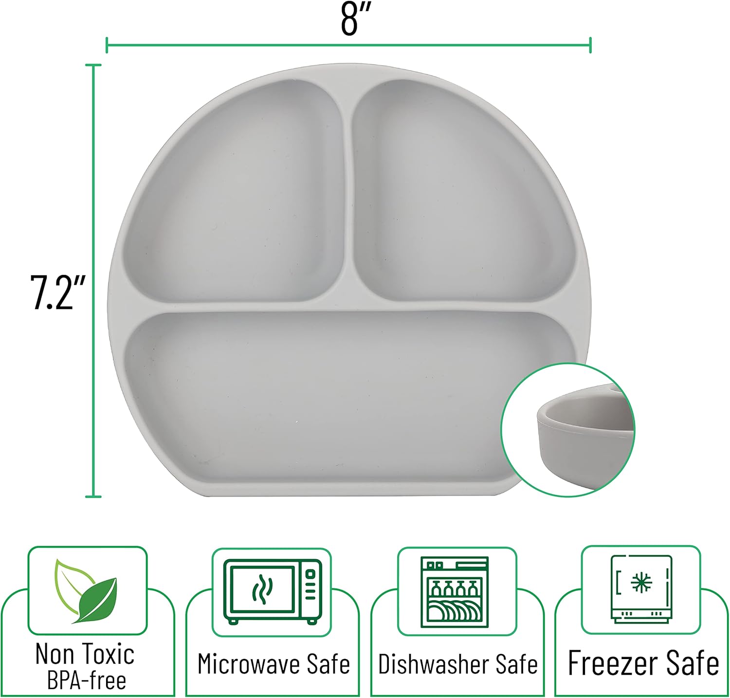 Silicon Suctio Plate fo Toddlers Baby Kids wit Suction