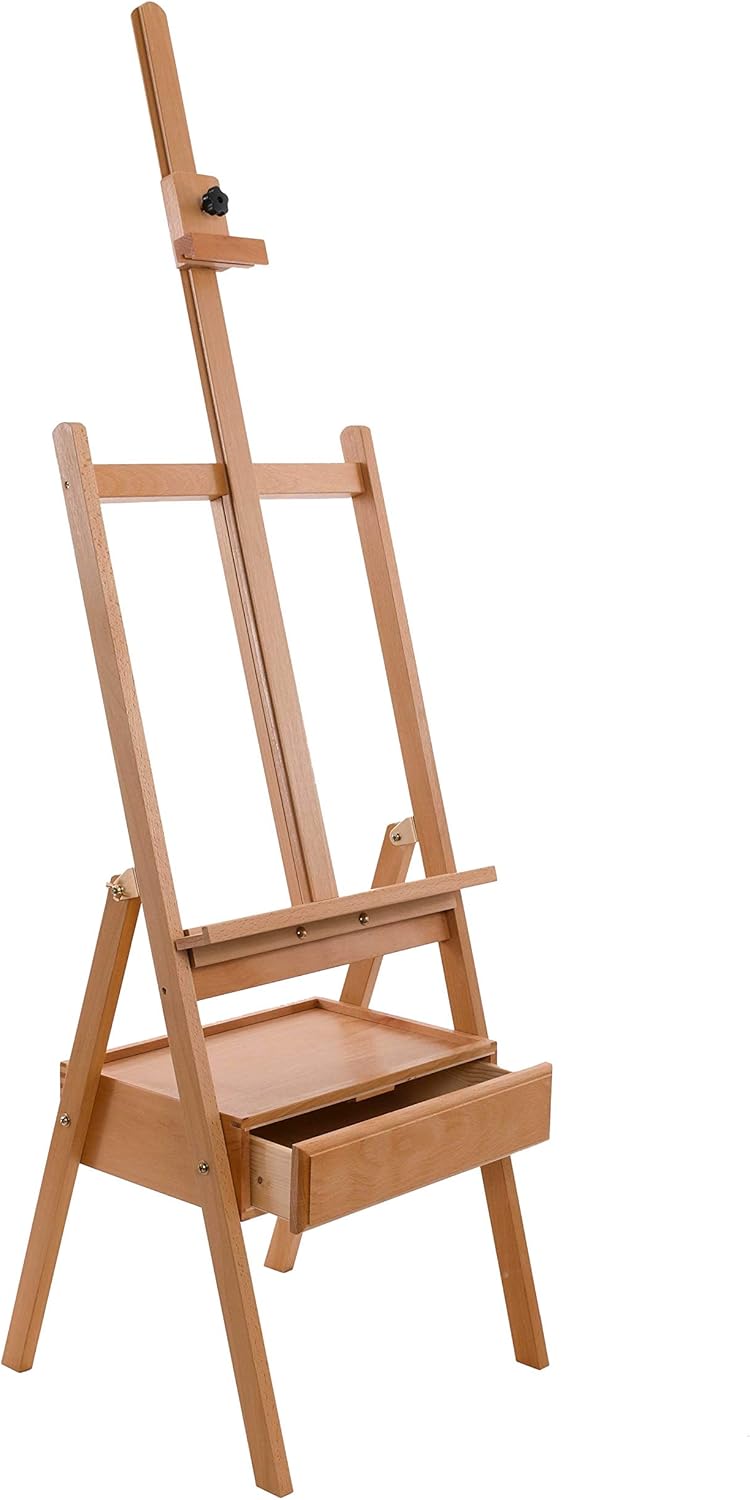 U.S Ar Suppl Larg Woode H-Fram Ease wit Storag Drawe Shel Adjustabl Mas t 75inch Studi Artis Ease fo Painting Drawing Sketching Canva Holder Sturd Beechwood