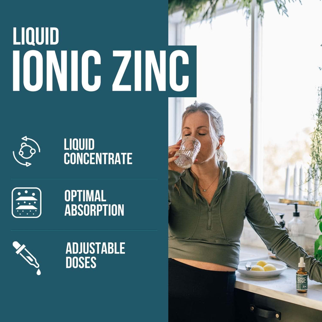 Ioni Liqui Zin  Mont Supply Adjustabl Dosin fo Adult Hig Absorption Vegan Glas Bottl Support Immun System Brai Thyroi Healt Essentia Minera Supplemen ( oz)