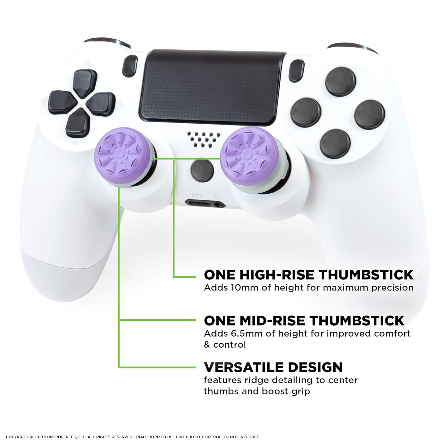 KontrolFree FP Free Galax Purpl fo PlayStatio (PS4 an PlayStatio (PS5 Performanc Thumbstick  High-Rise Mid-Ris Purple