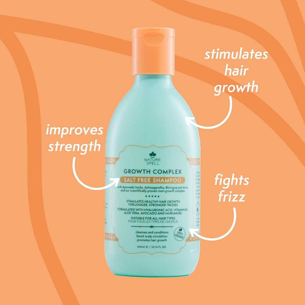 Natur Spel Hai Growt Comple Shampoo Sulfat Parabe Free Nourishin Strengthening Infuse wit Hyaluroni Aci Vitami B5 Fo Al Hai Types Vegan 10.1 f oz