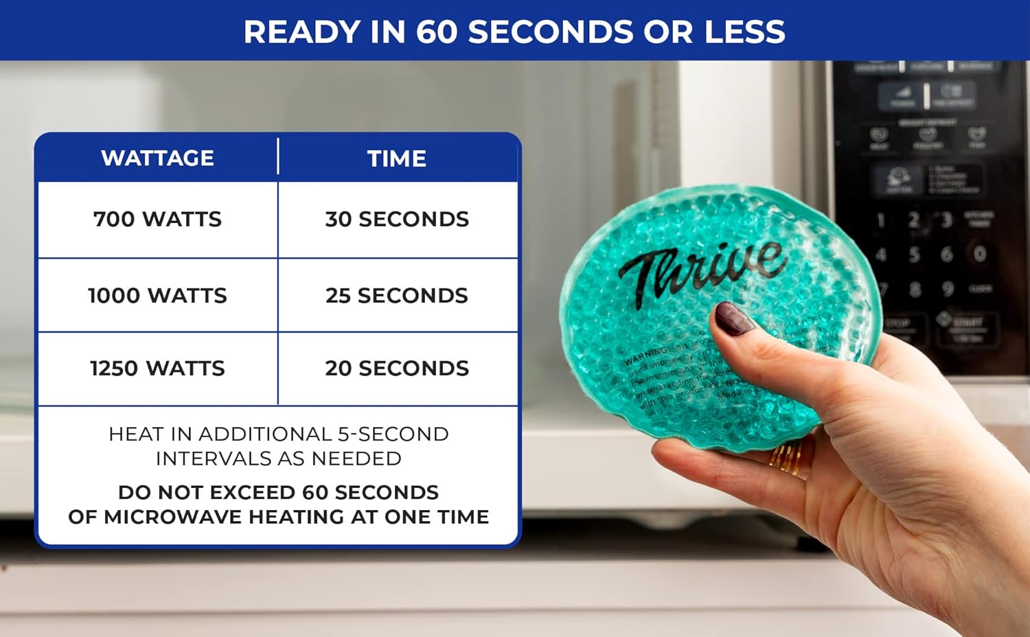 Thrive Round Hot & Cold Ice Packs (6 Pack) ¨C FSA HSA Approved - Reusable Gel Bead Ice Pack w/Cloth Backing ¨C Cold Packs for Injuries, Tired Eyes, Sinus Relief (Mint)