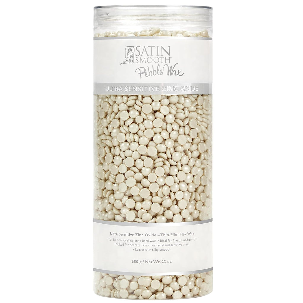 Satin Smooth Ultra Sensitive Zinc Oxide Hard Wax Beads ¨C Thin-Film Pebble Wax for Hair Removal, Ideal for Face Bikini Area, 23 oz