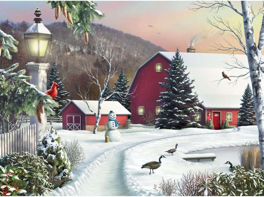 Bits and Pieces ¨C Large 500 Piece Jigsaw Puzzle for Adults ¨C ¡®in The Still Light of Dawn¡¯ Winter Jigsaw Puzzle by Artist Alan Giana, Completed Puzzle Size: 18inch x 24inch