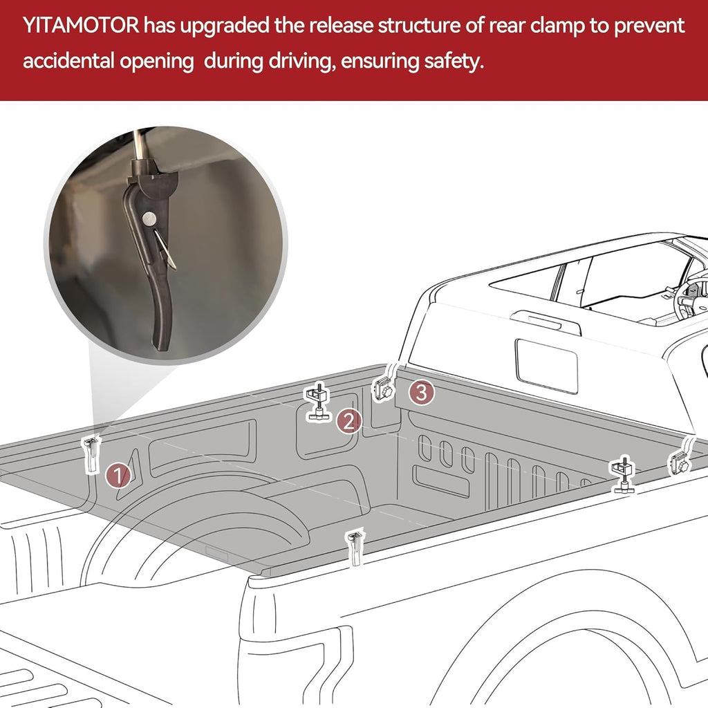 YITAMOTOR Soft Tri-fold Truck Bed Tonneau Cover Compatible with 2015-2025 Ford F-150 5.5 ft bed