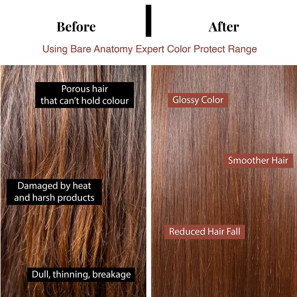 Bare Anatomy Hair Colour Protect Shampoo | Retains Colour Upto 8 Weeks | Repairs Damage With Amino Acid & Quinoa Protein | Sulphate & Paraben Free | For Dry & Frizzy Coloured Hair 8.8 Floz