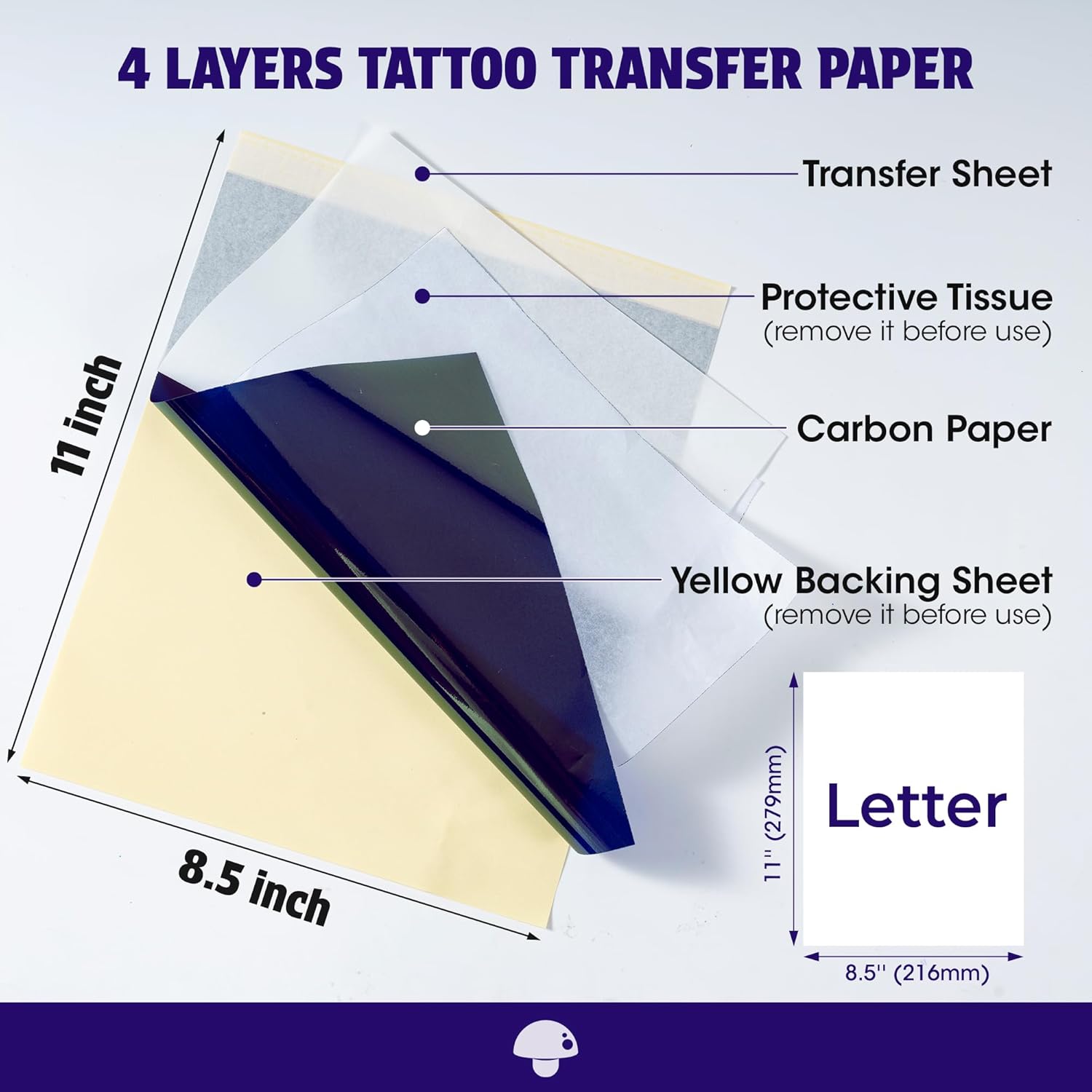 Phomem Tatto Transfe Pape 8.5inc 11inc 10 Sheet o Stenci Paper Tatto Transfe Ki fo Tatto Artist an Enthusiasts Compatibl wit TP81 Itar A886 TATTMUS Tatto Machines