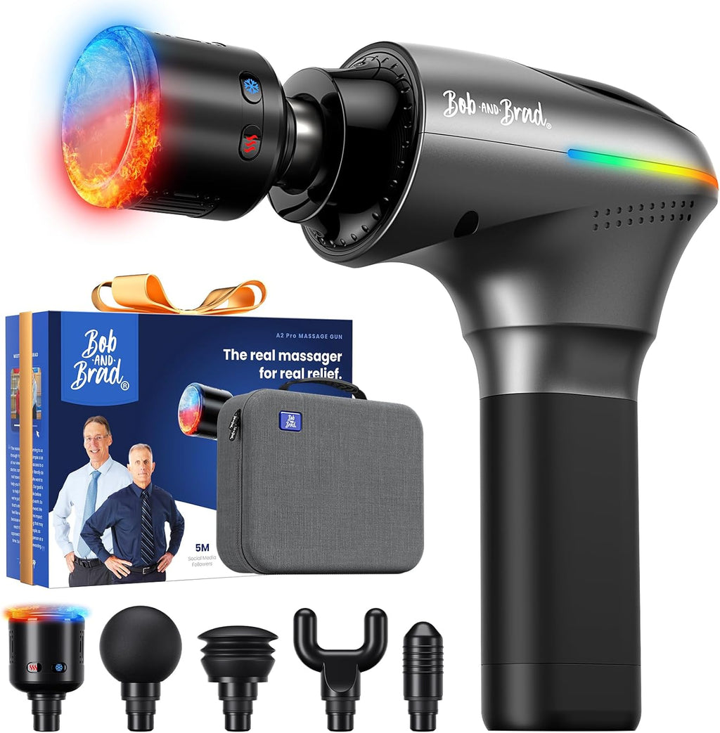 BO AN BRA A Pr Massag Gu wit Hea an Col Therapy FS Eligible/HS Eligible Professiona Percussio Massag Gu Dee Tissu fo Hom Gym Portabl Muscl Massage wit Forc Senso Light