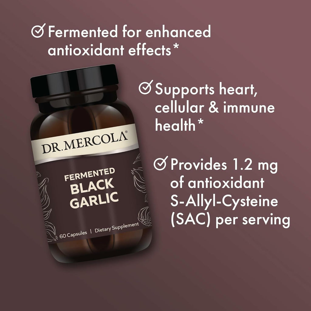 Dr Mercol Fermente Blac Garli Antioxidan Supplemen fo Immune Cellula Hear Healt Suppor Include S-Allyl-Cystein Non-GMO Gluten-Fre Soy-Fre 6 Capsule (3 Servings)