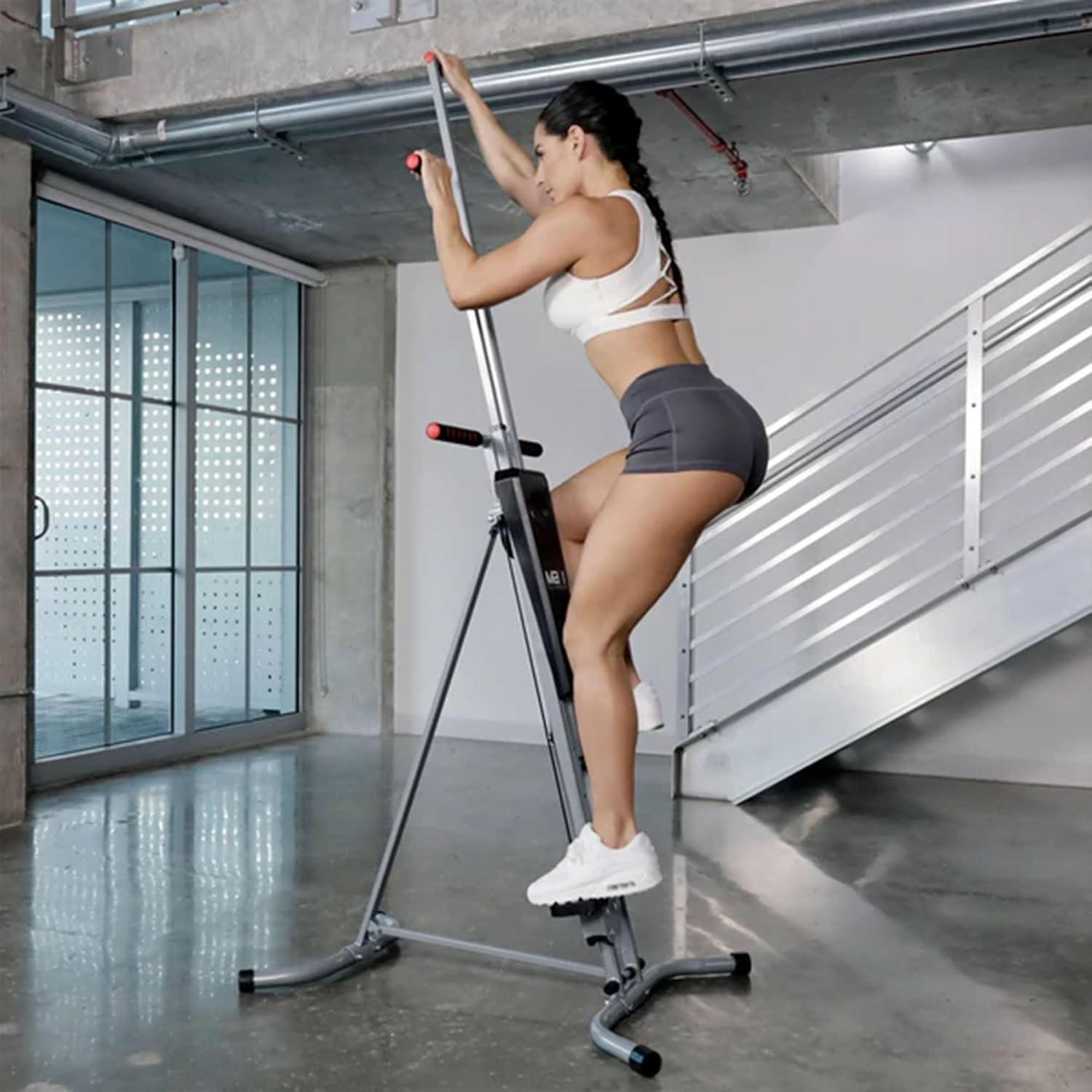 MaxiClimbe 2. Vertica Climbe ER (Elasti Resistanc System Eas t Assemble Foldin Exercis Machin Combine Cardi Strengt Trainin fo Lo Impact Ful Bod Workou Fre Fitnes App