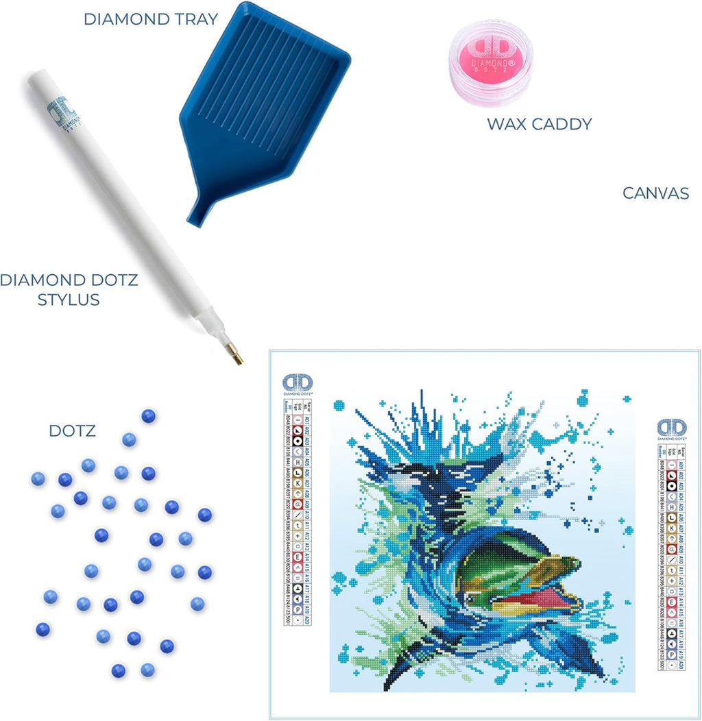 DIAMON DOT Flippe Dolphi Diamon Paintin Kit fo Adult Diamon Ar Kit Relaxin Creativ Craf Ki wit Dot Gem 15.7inc x15.7