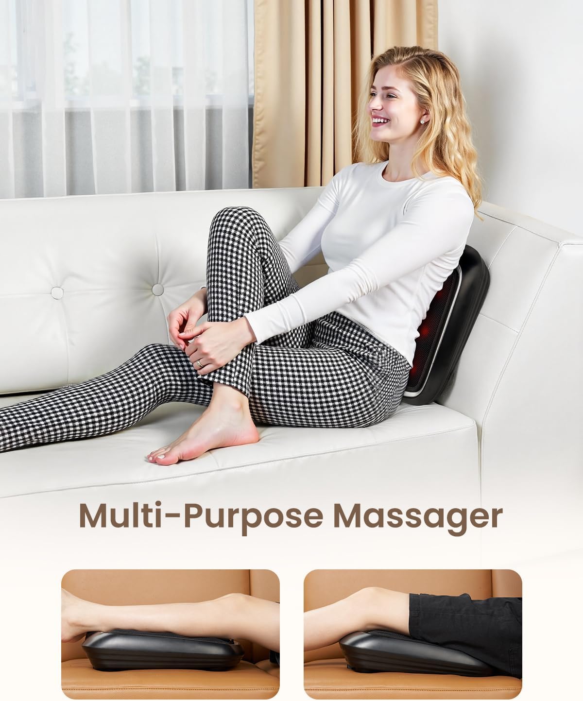 RENPHO Shiatsu Foot Massager with Heat, Plantar Fasciitis Relief Feet Massager, Birthday Christmas Gifts for Women Dad Elderly Neuropathy Pain Relief, Deep Kneading Foot and Calf Massager, Size 14
