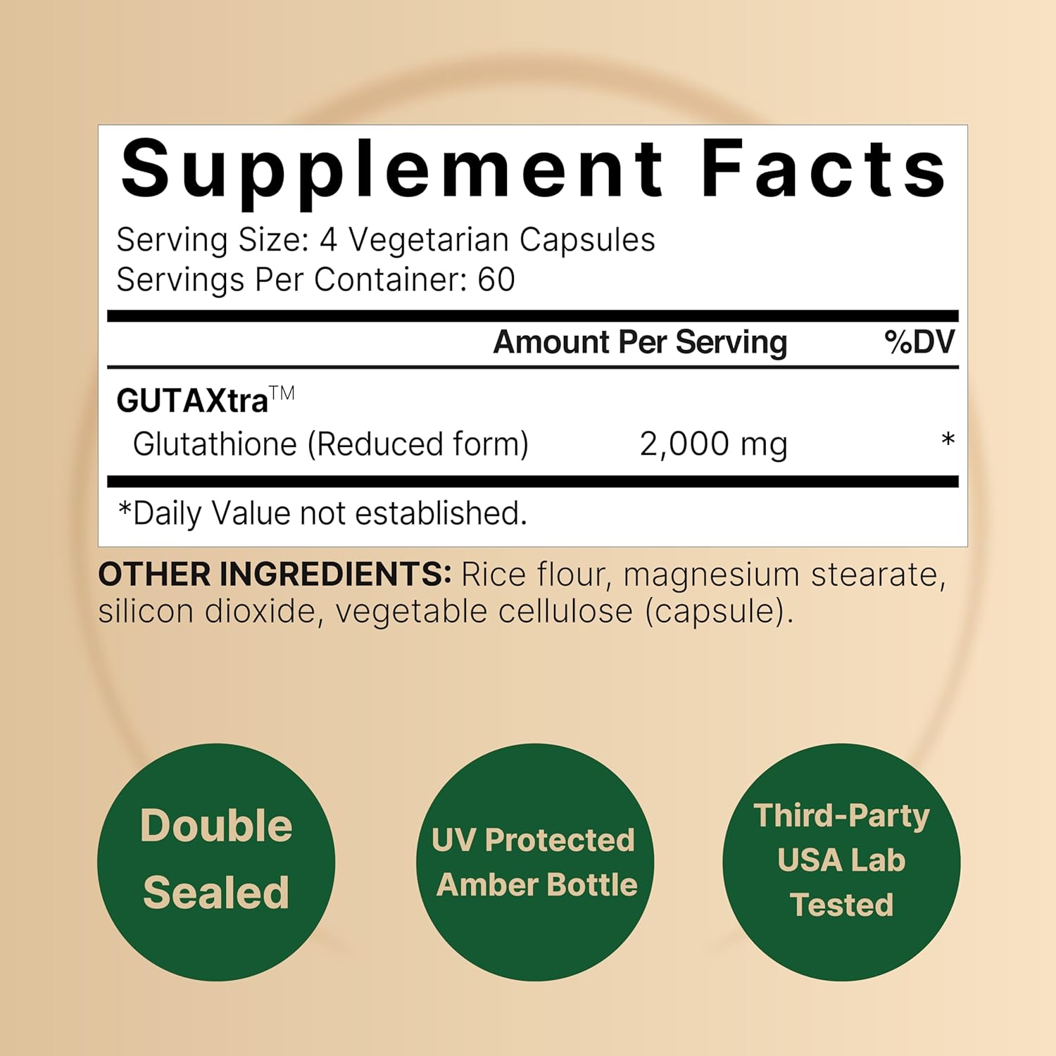NatureBel Glutathion Supplemen 2,000m Pe Serving 24 Veggi Capsule 98% Purit Verified Bioavailabl Reduce Glutathion Pills Activ Form Maste Antioxidan Vega Friendl Non-GMO