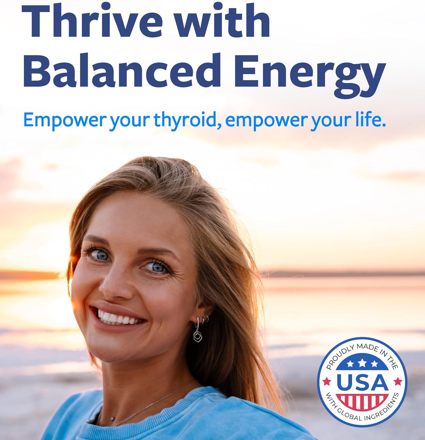 Thyroid Support with Iodine - 120 Capsules (Non-GMO) ImpYour Energy - Ashwagandha Root, Zinc, Selenium, Vitamin B12 Complex - Thyroid Health Supplement for Women and for Men - 60 Day Supply