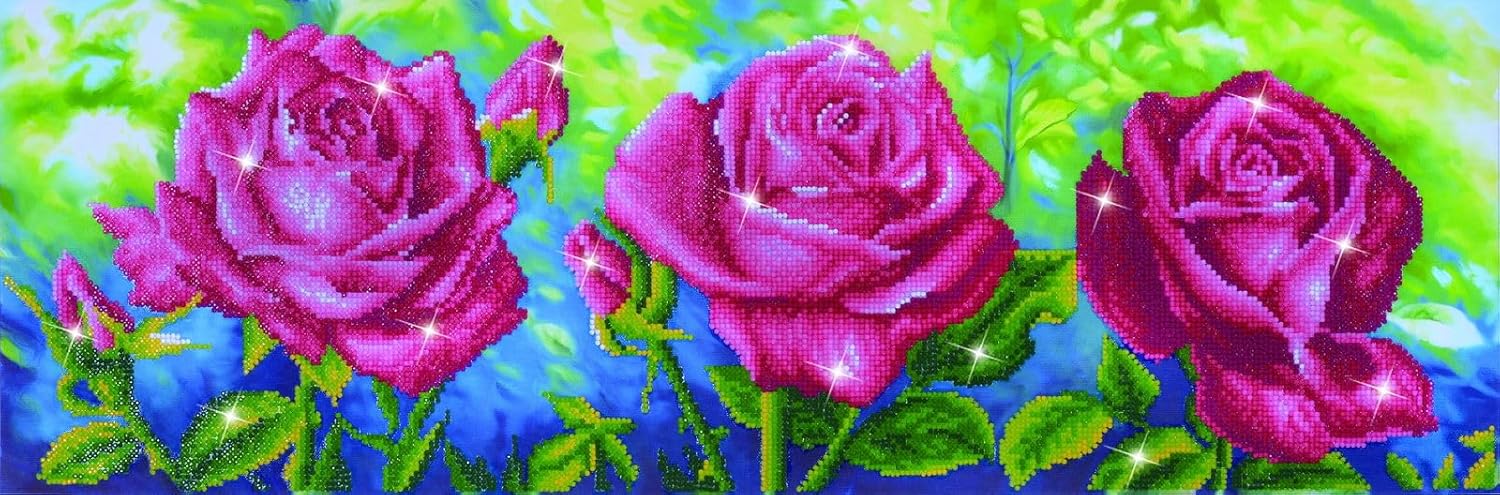 Needlear Worl DD9.01 35.5inc 13.75inc Le Rose D Jardi Dot Diamon Embroider Face Ar Kit Multicolor