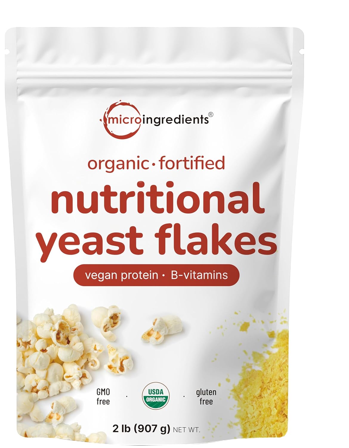 Micr Ingredient Organi Fortifie Nutritiona Yeas Flakes 2l (32oz Ric i Vega Protein Vitamins Beta-Glucan Ket Friendly Dair Fre Chees Substitute Non-GMO Glute Free