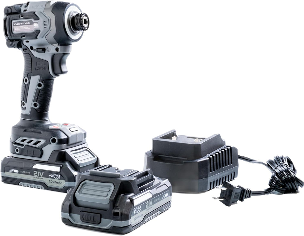 21 Brushles Cordles Driver Compac an Ligh Weight 230N Ma Torque 400 IPM 320 RP wit LE Light Batterie 2000mAh Charger an Cas Included